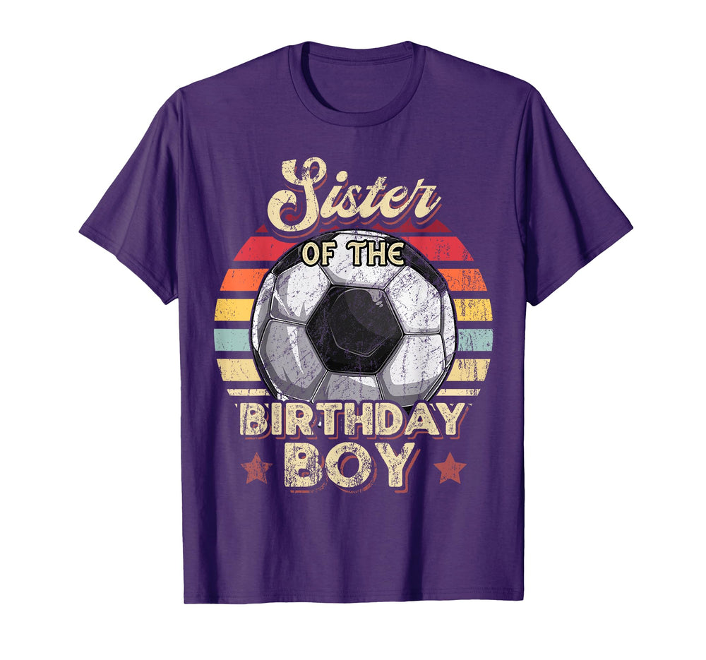 Sister Birthday Soccer Birthday Party T-Shirt - Minimalist Print Unisex