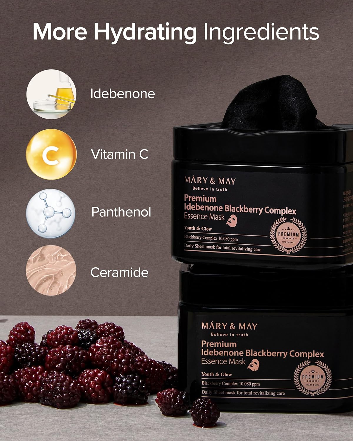 Mary & May Premium Idebenone Blackberry Complex Essence Mask - Snipetell