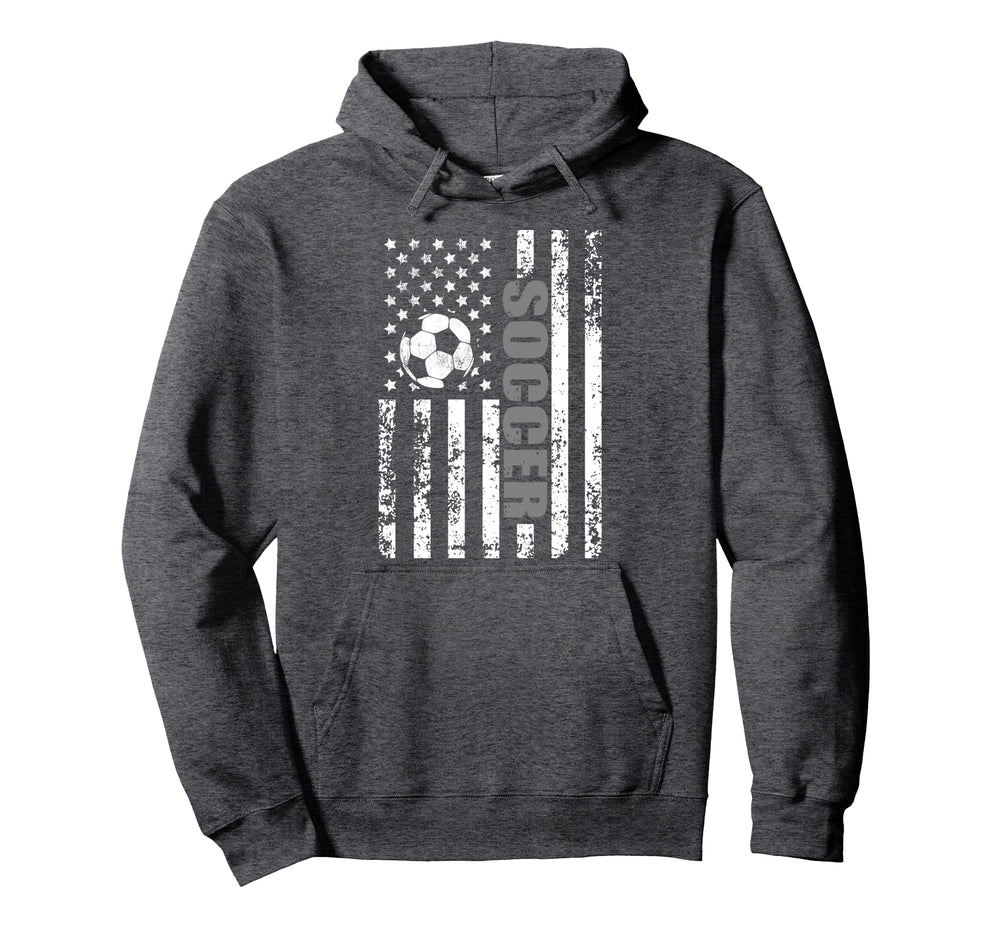 Us American Flag Soccer Patriotic Soccer Hoodie - Graphic Print for Adults