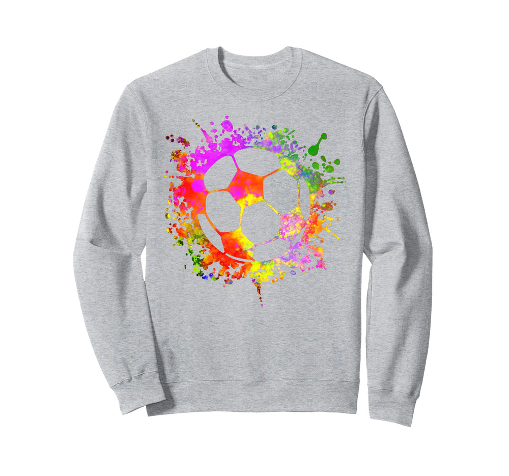 Soccer Ball Watercolor Paint Sweatshirt - Aesthetic Graphic for Adults