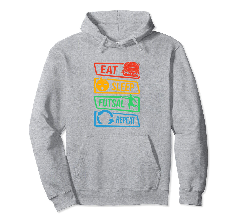 Eat Sleep Futsal Repeat Indoor Soccer Hoodie - Minimalist Print for Adults