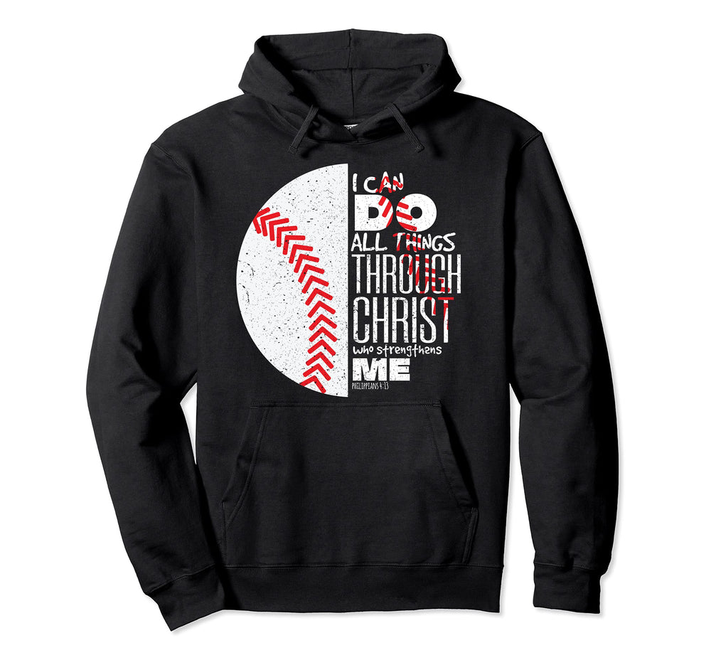 Philippians 4 13 Christian Baseball Hoodie - Graphic Print for Adults