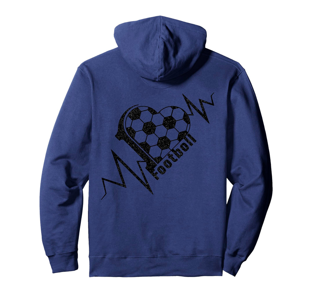 Love Football Heartbeat Soccer Hoodie - Casual Everyday Wear for Adults
