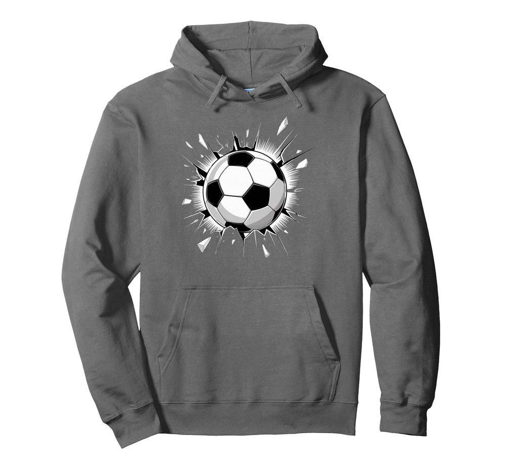 Soccer Ball Crashing Through Wall Hoodie - Aesthetic Graphic Unisex