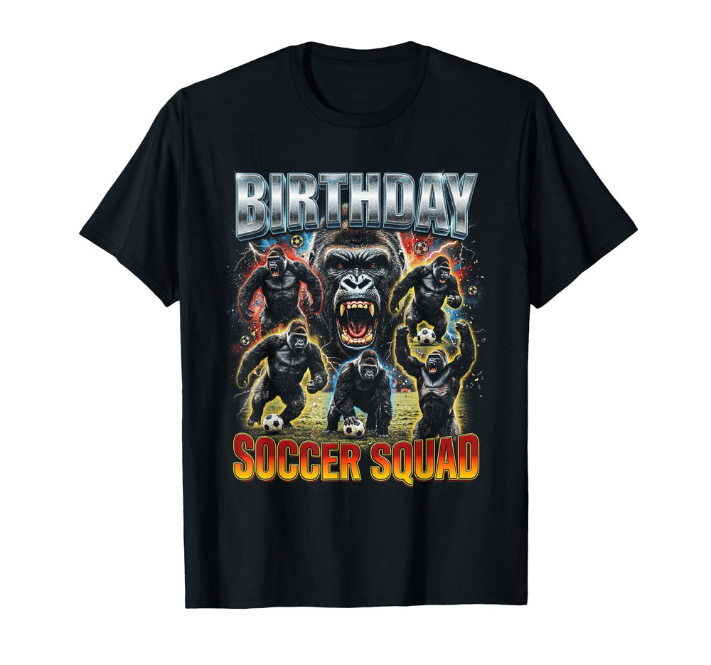 Roaring Gorilla Soccer Squad Player T-Shirt - Custom Art Print for Adults