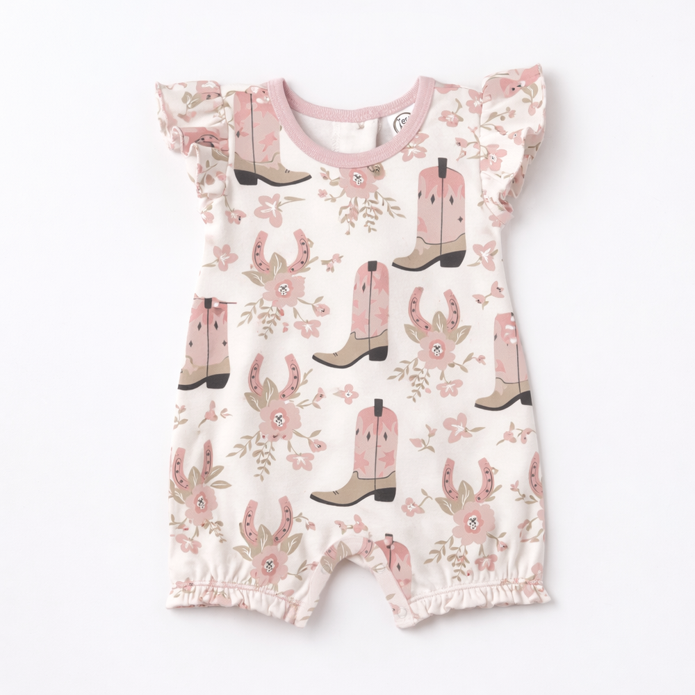Pink Cowgirl Baby Bubble Romper – Cotton Western Tesa Babe
