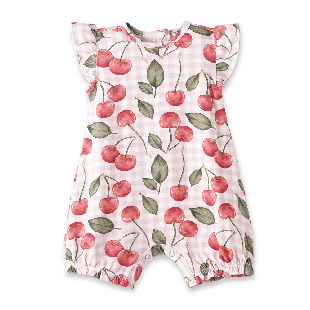 Cherry Picnic Baby Girl Bamboo Bubble Romper Tesa Babe