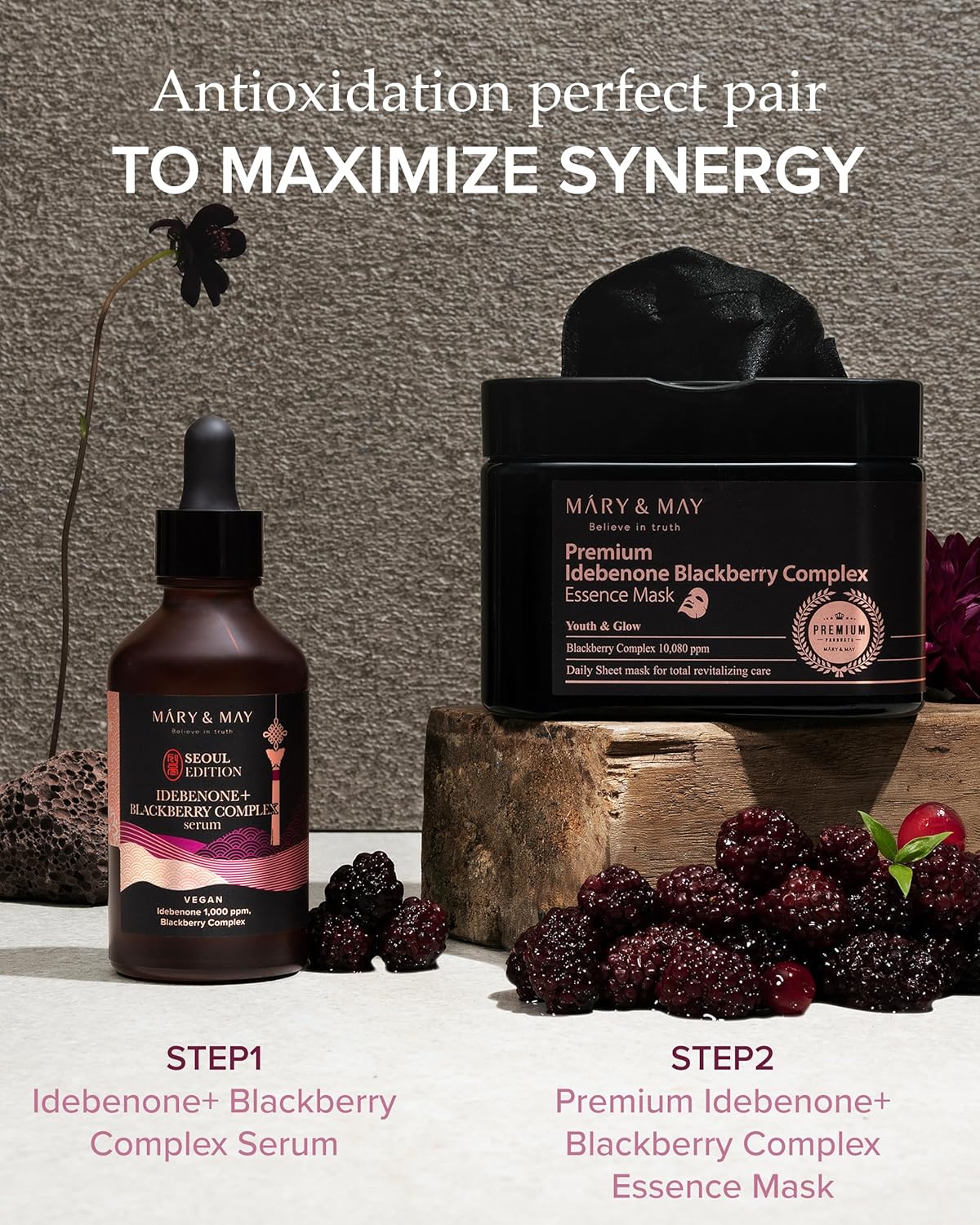 Mary & May Vegan Idebenone+ Blackberry Complex Serum - Snipetell