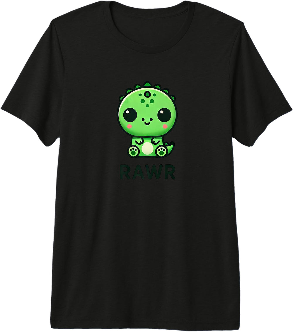 Original Chibi Dino T Rex Roaring Rawr T-Shirt - Graphic Print Unisex