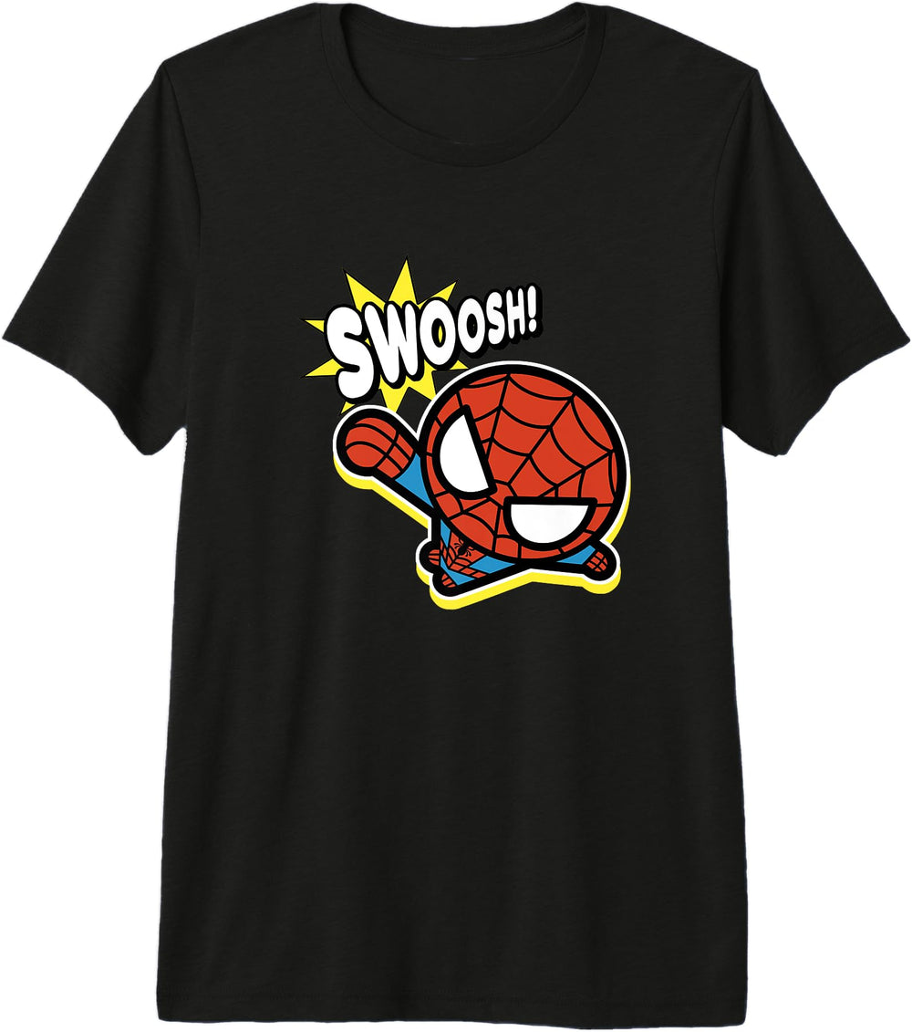 Authentic Marvel Kawaii Swoosh T-Shirt - Fun Novelty Design for Adults