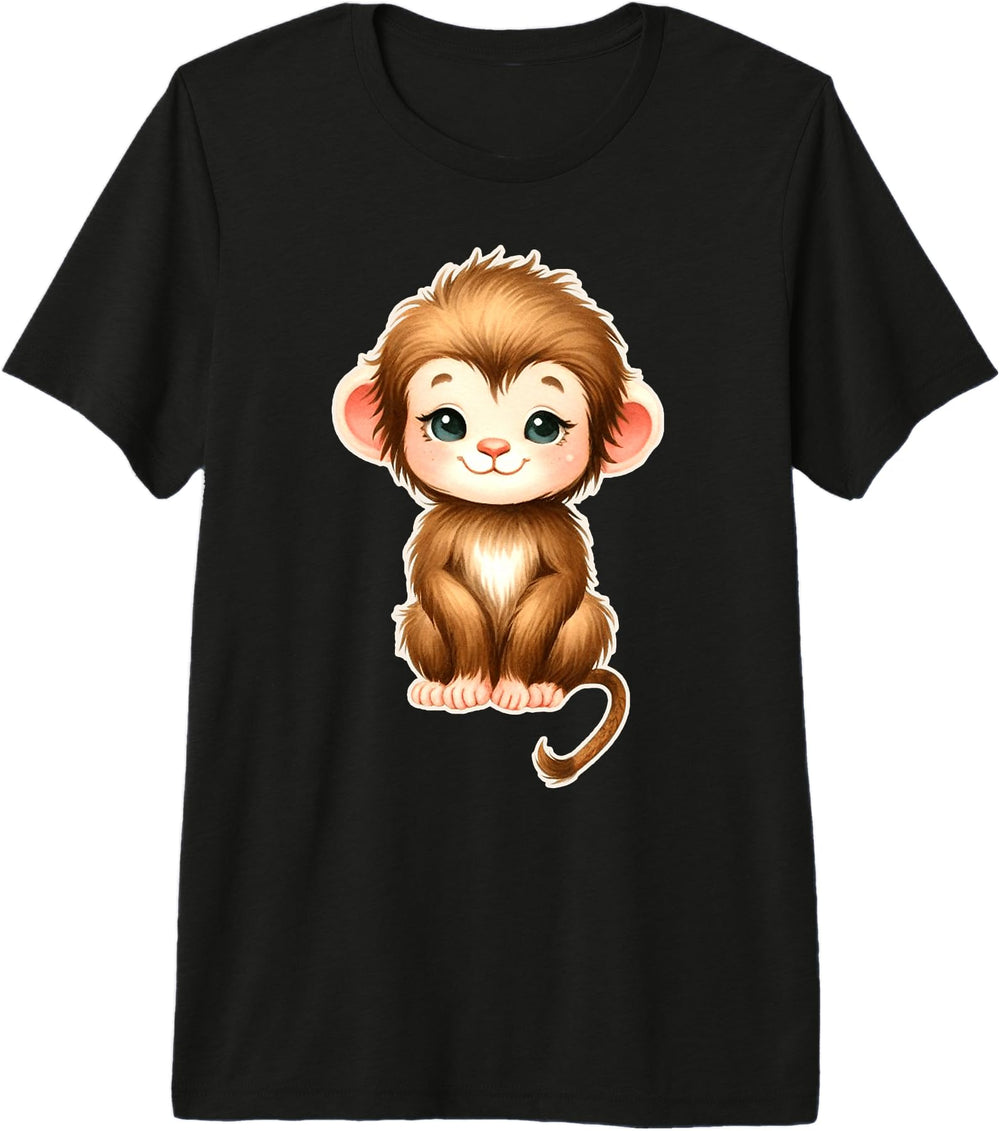 Monkey X Chibi Monkey Tri Blend T-Shirt - Custom Art Print Men Women
