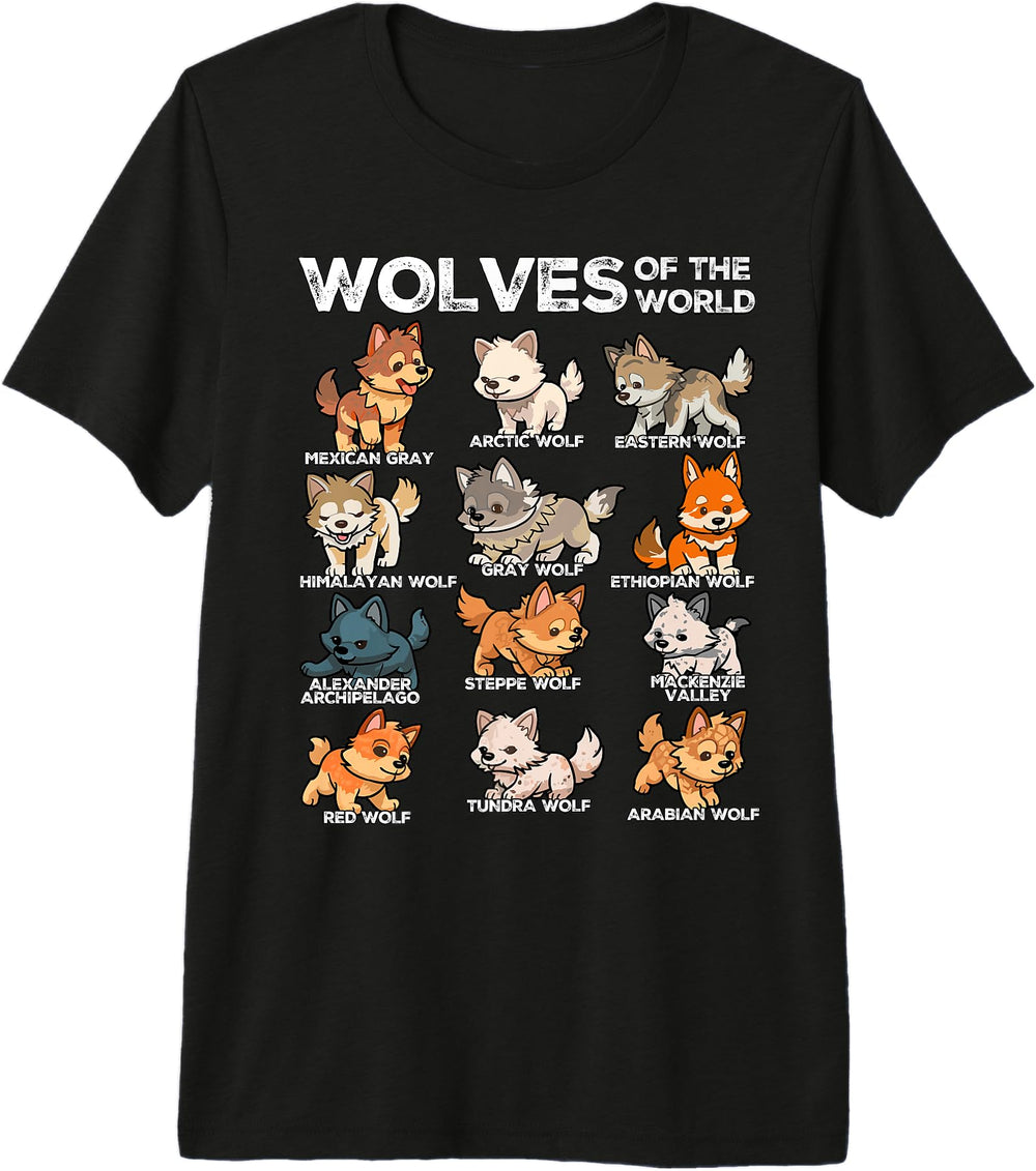 Handcrafted Wolves World Wolf Animals T-Shirt - Aesthetic Graphic Unisex