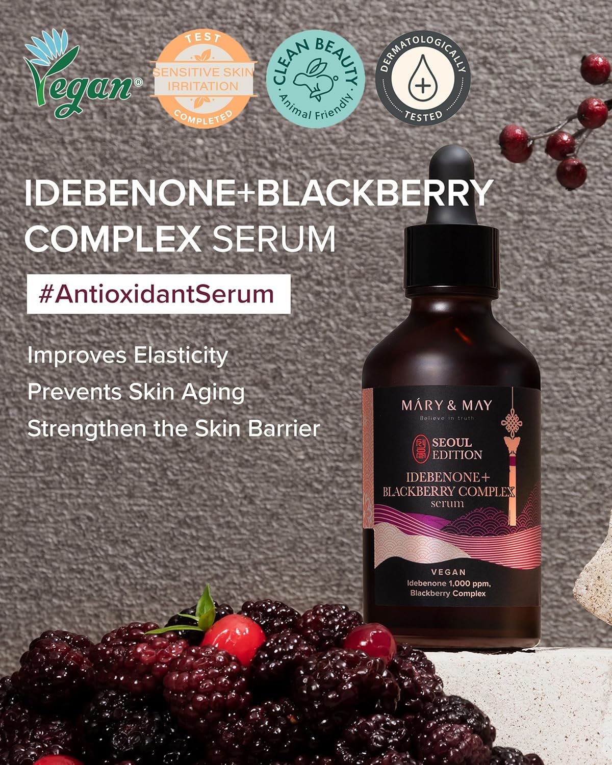 Mary & May Vegan Idebenone+ Blackberry Complex Serum - Snipetell
