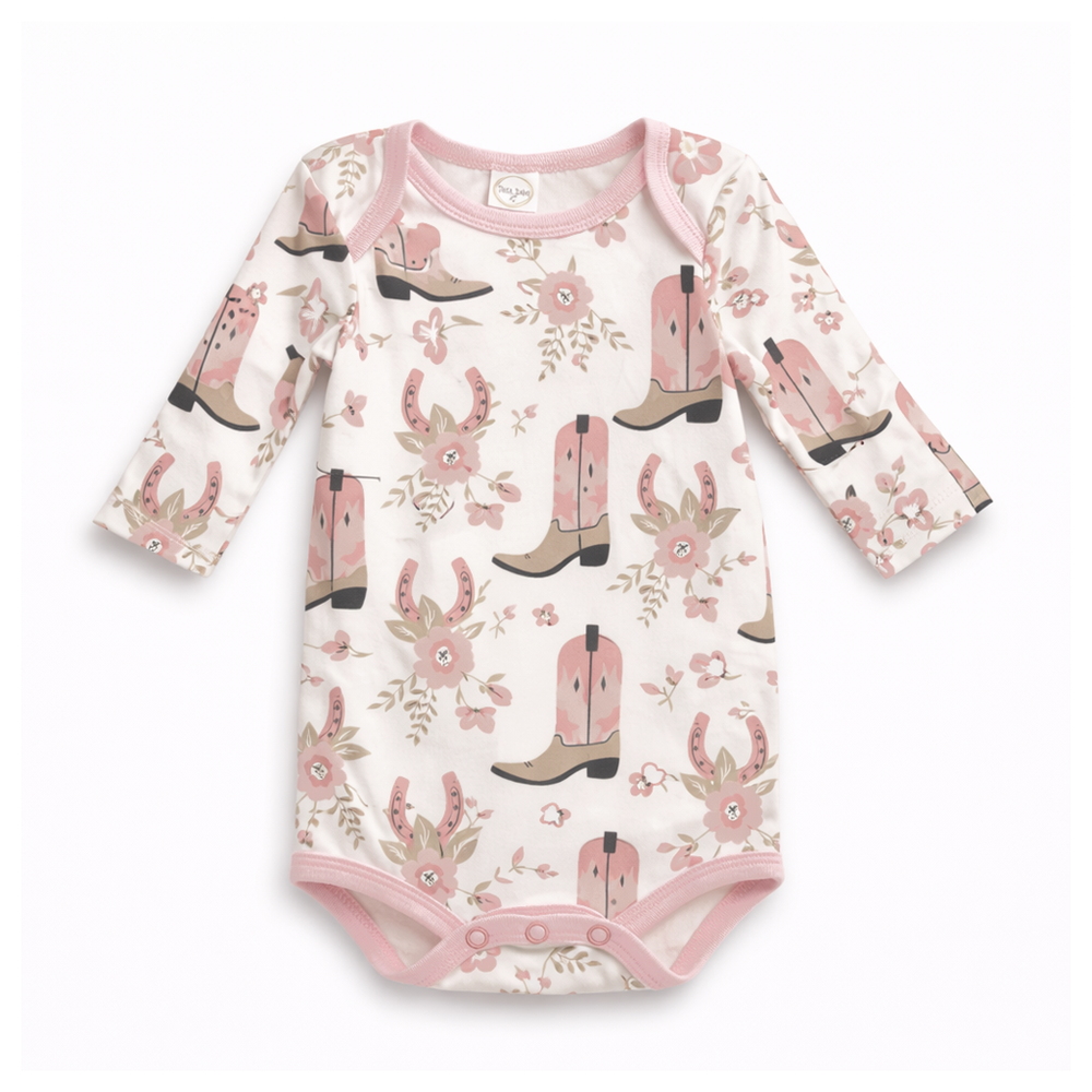 Cowgirl Boots Baby Bodysuit – Cotton Western Print Tesa Babe