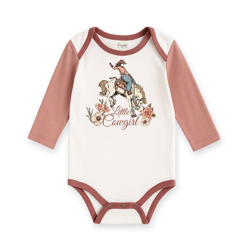 Little Cowgirl Western Rodeo Bodysuit - Cotton Rib Tesa Babe
