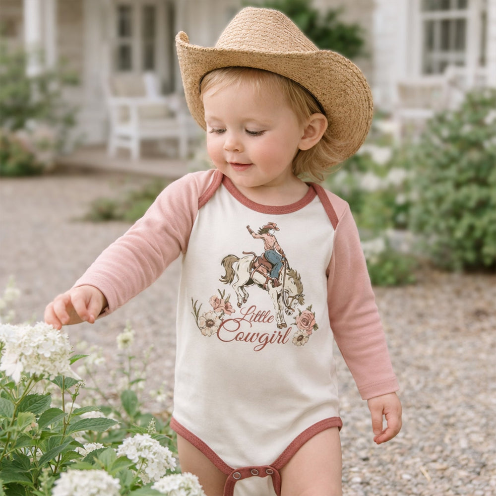 Little Cowgirl Western Rodeo Bodysuit - Cotton Rib Tesa Babe