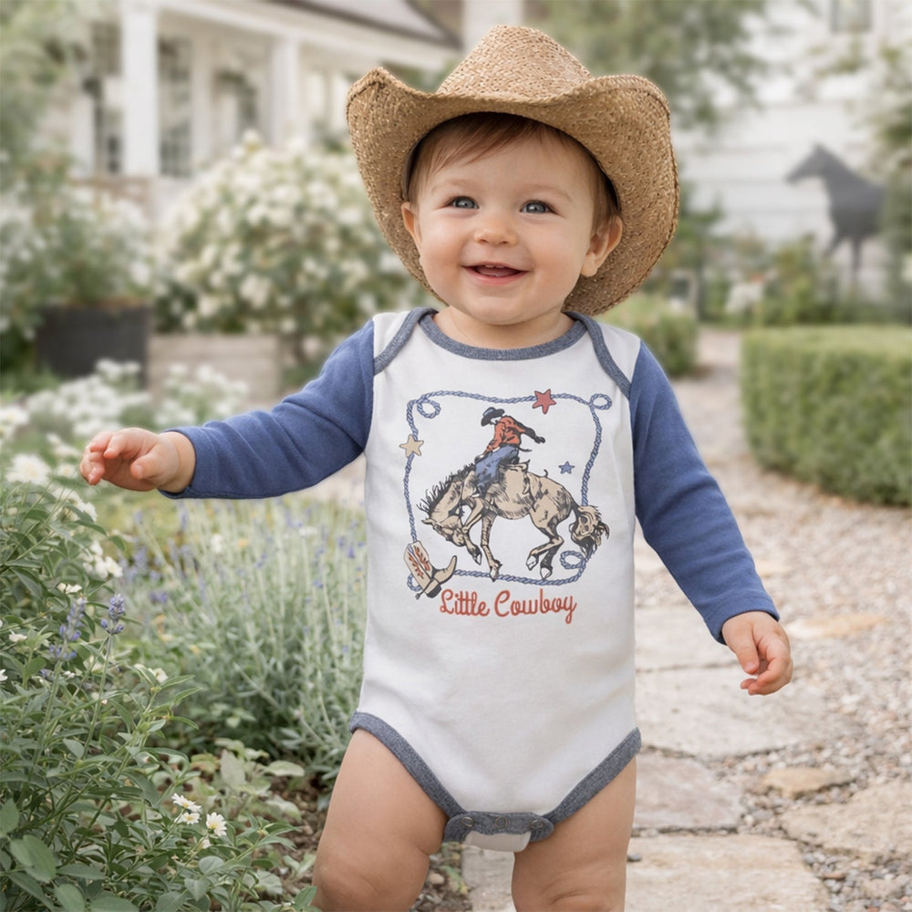 Little Cowboy Baby Bodysuit - Cotton Western Style Tesa Babe