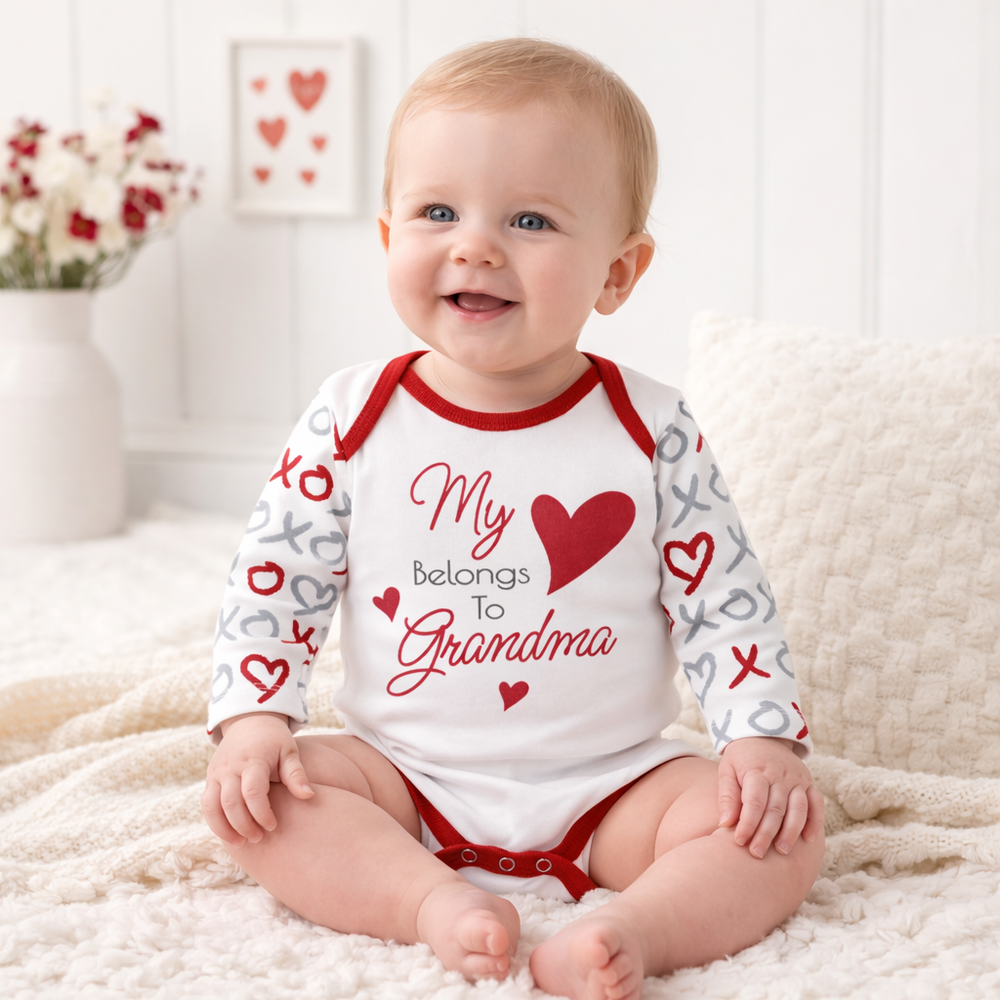 Grandma Baby Bodysuit – Cotton Heart One Piece Mother's Day Tesa Babe