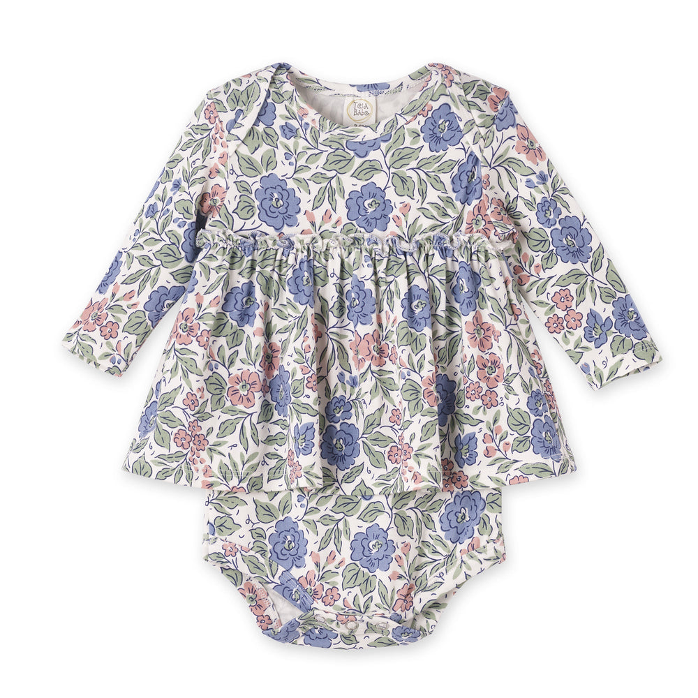 Vintage Floral Skirted Baby Girl Bamboo Bodysuit Tesa Babe