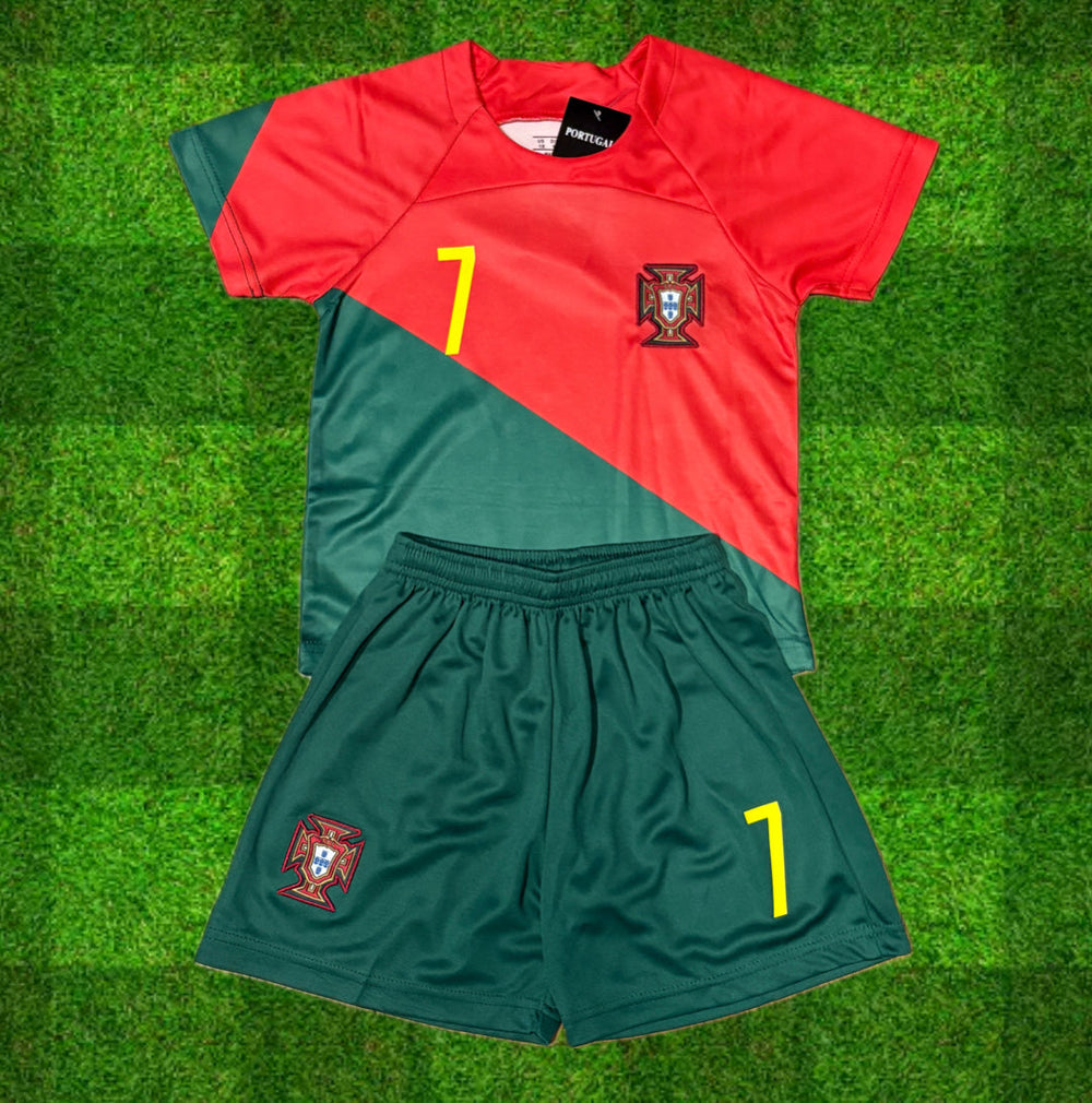 Kids Cristiano Ronaldo / Portugal Soccer Jersey Home Toddler & Youth Sizes CustomKiddos.com