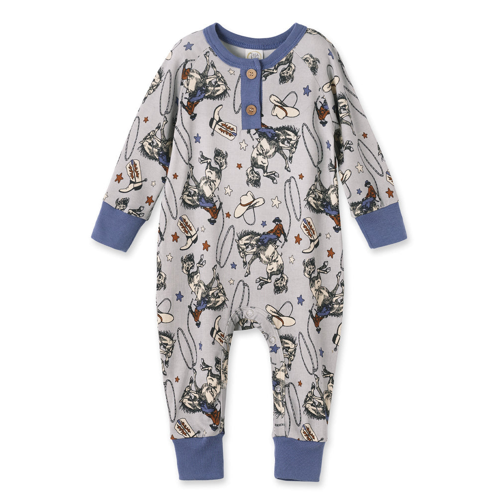 Western Cowboy Rodeo Henley Baby Romper - Bamboo Tesa Babe