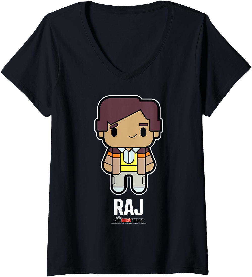 Big Bang Theory Chibi Raj V Neck Hoodie - Novelty Apparel for Adults