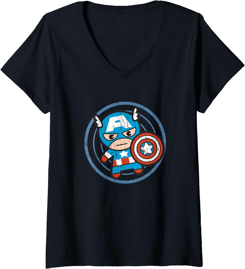 Marvel Kawaii Chibi Captain Hoodie - Casual Everyday Wear for Adults