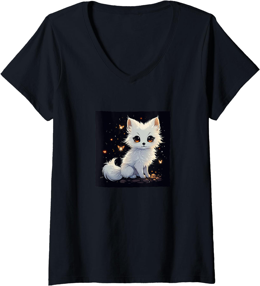 Exclusive Womens Sweet Ice Fox Fireflies Sweatshirt - Graphic Print Unisex