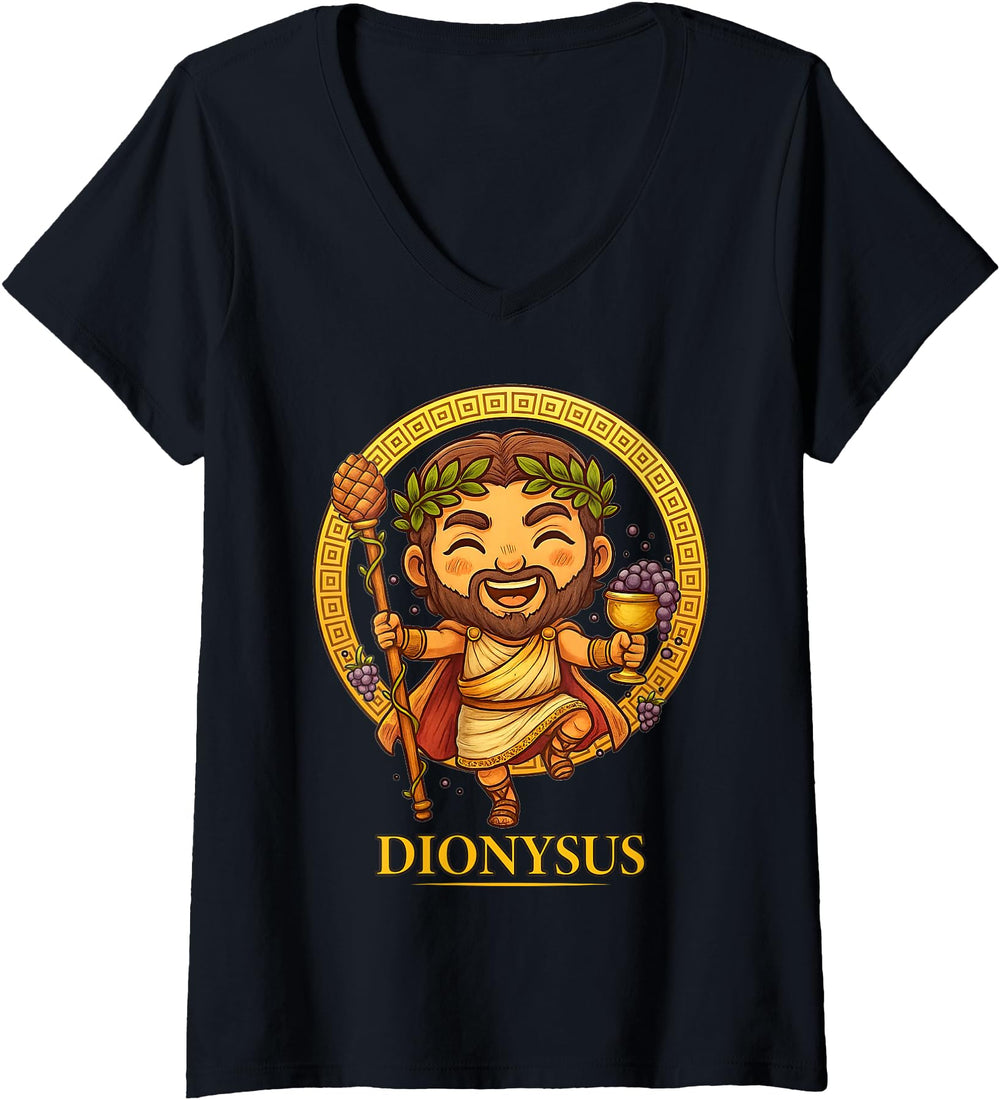 Handcrafted Womens Kawaii Dionysus T-Shirt - Custom Art Print Men Women