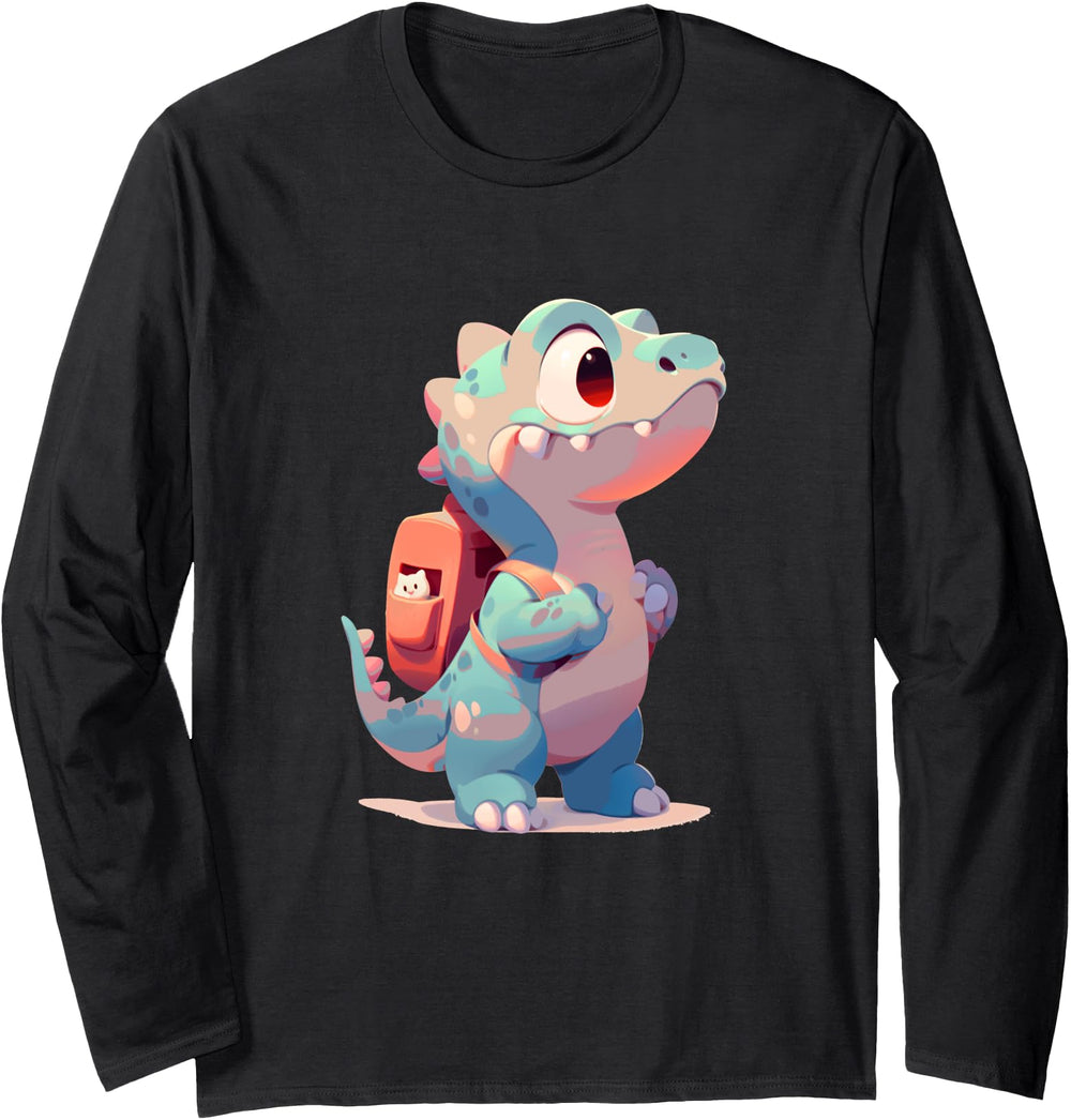 Authentic Dinosaur Chibi Hoodie - Fun Novelty Design for Adults