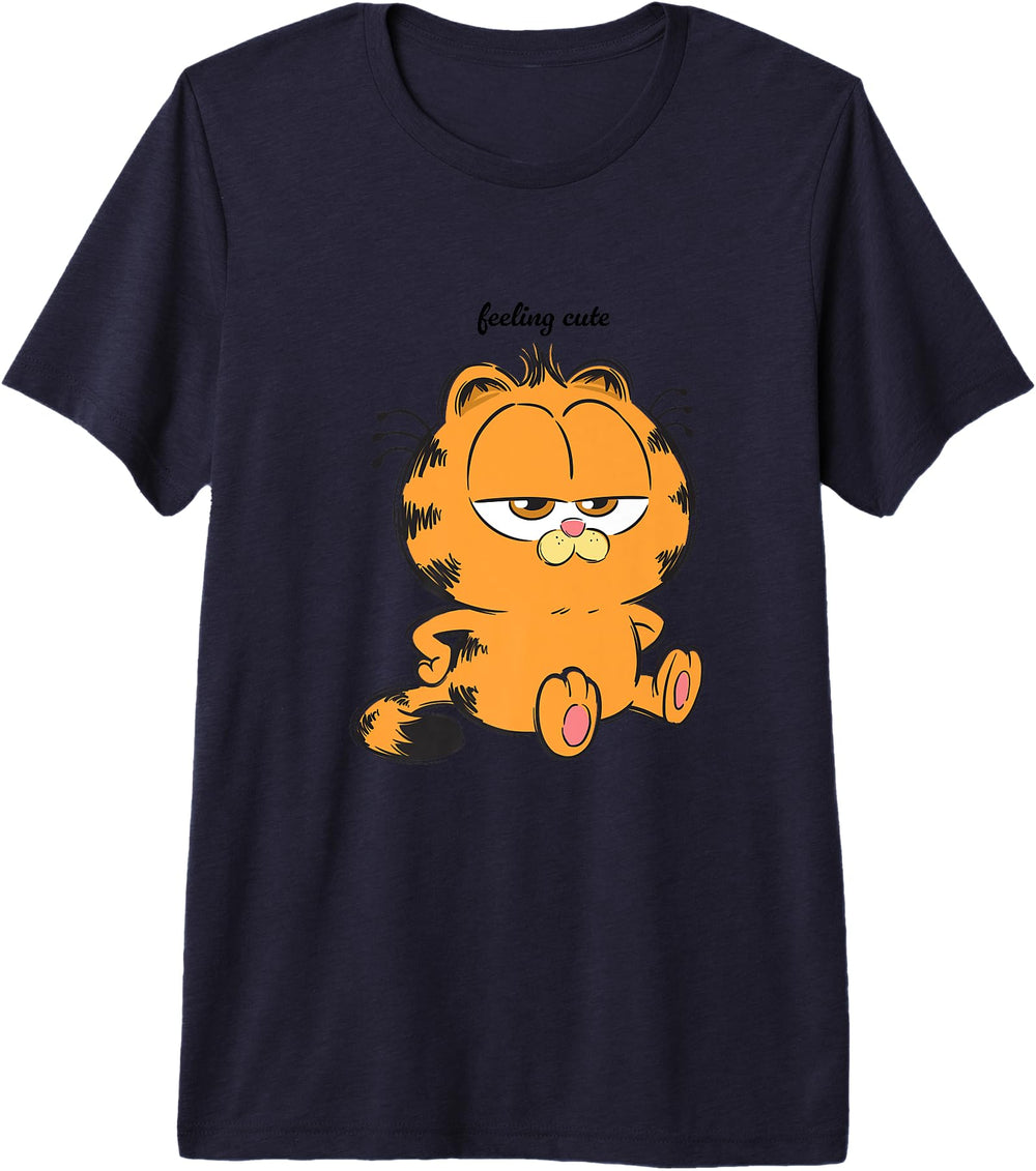 Authentic Garfield Feeling Moody Chibi T-Shirt - Graphic Print for Adults