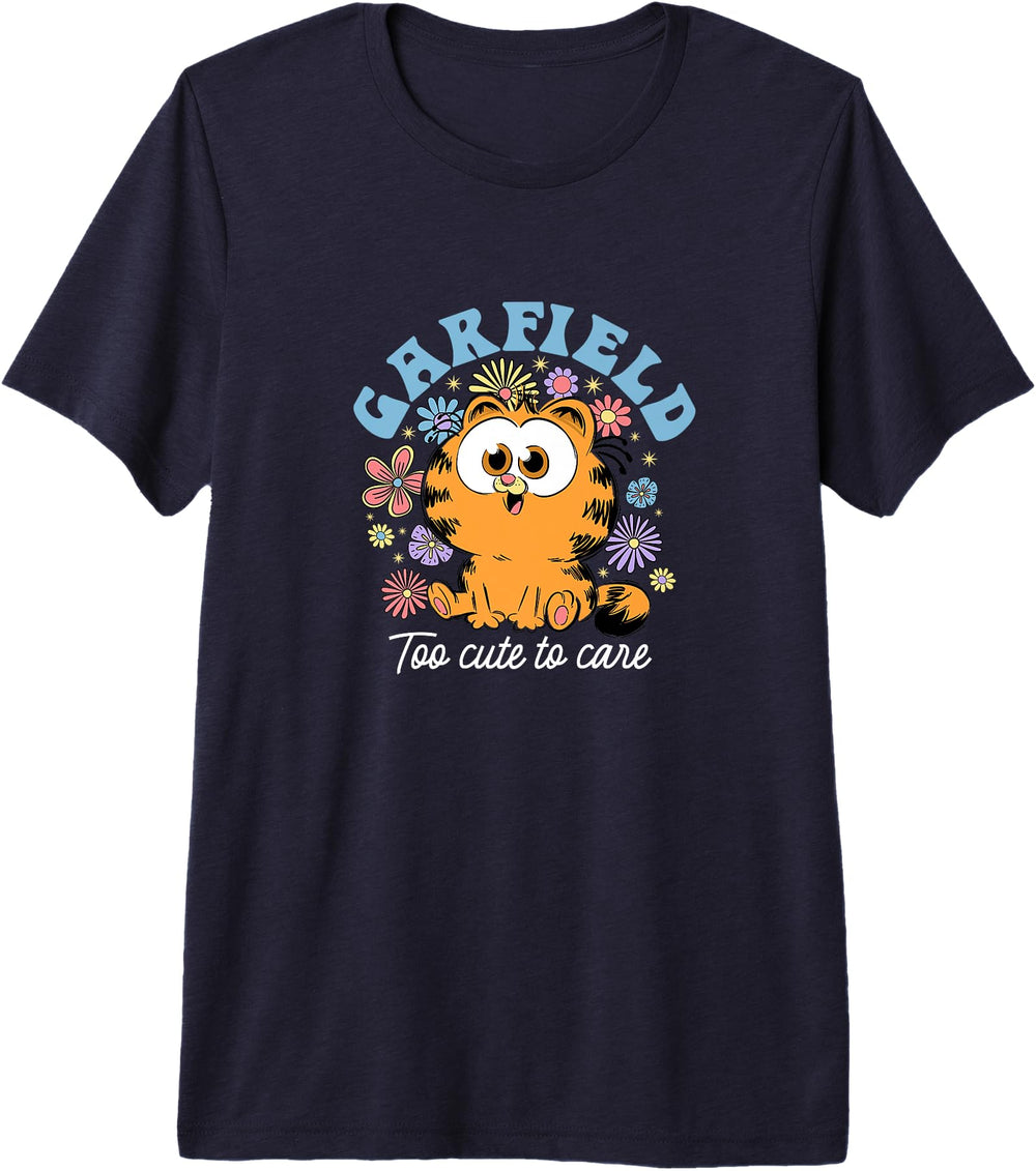 Handcrafted Garfield Chibi Floral Too To T-Shirt - Streetwear Style Unisex
