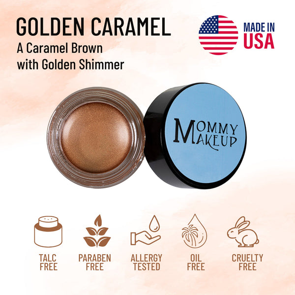 Crème multi-usages Golden Caramel Any Wear - Un produit crème-poudre waterproof multi-fonctions pour les yeux, les joues et les lèvres. Peut s'appliquer partout.