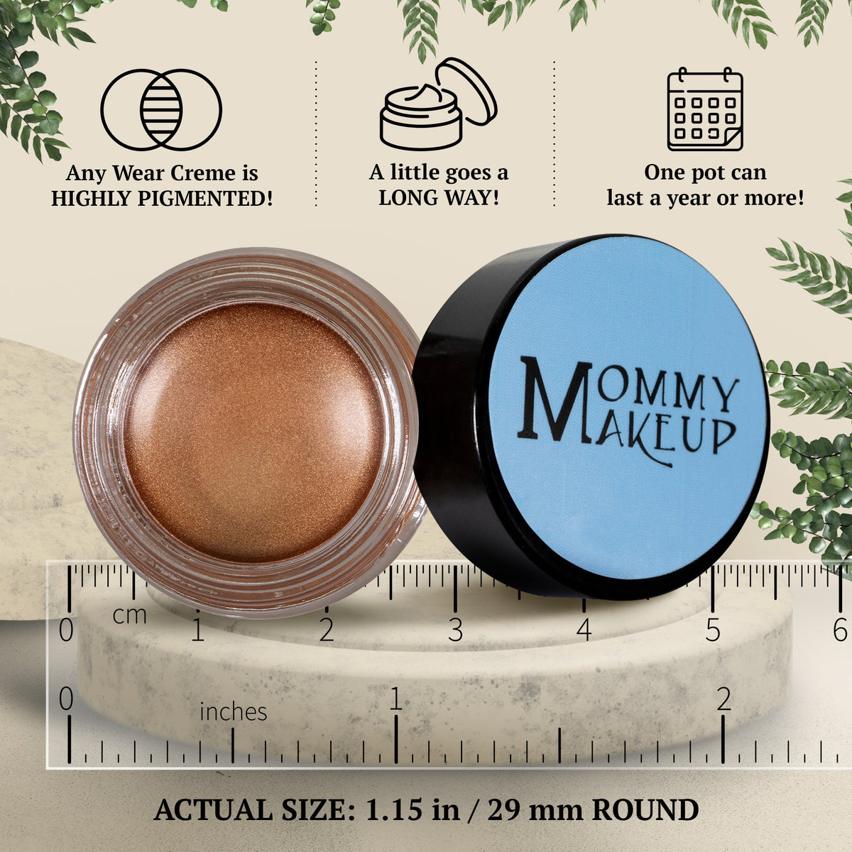 Golden Caramel Any Wear Creme - A Waterproof Multi-tasking creme to powder product for eyes, cheeks & lips. Can be worn anywhere - Snipetell