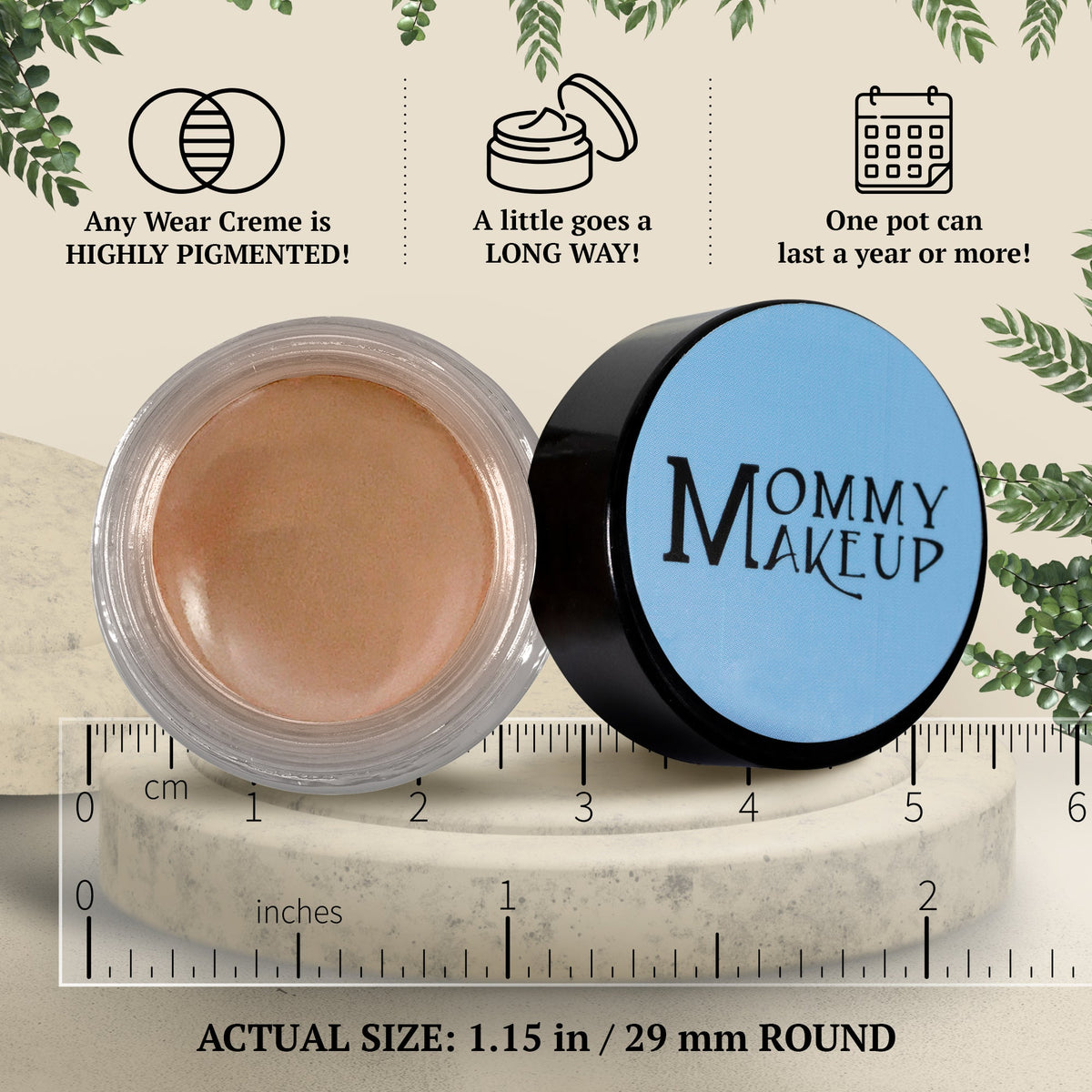 Misty Mocha Any Wear Creme - A Waterproof Multi-tasking creme to powder product for eyes, cheeks & lips. Can be worn anywhere
