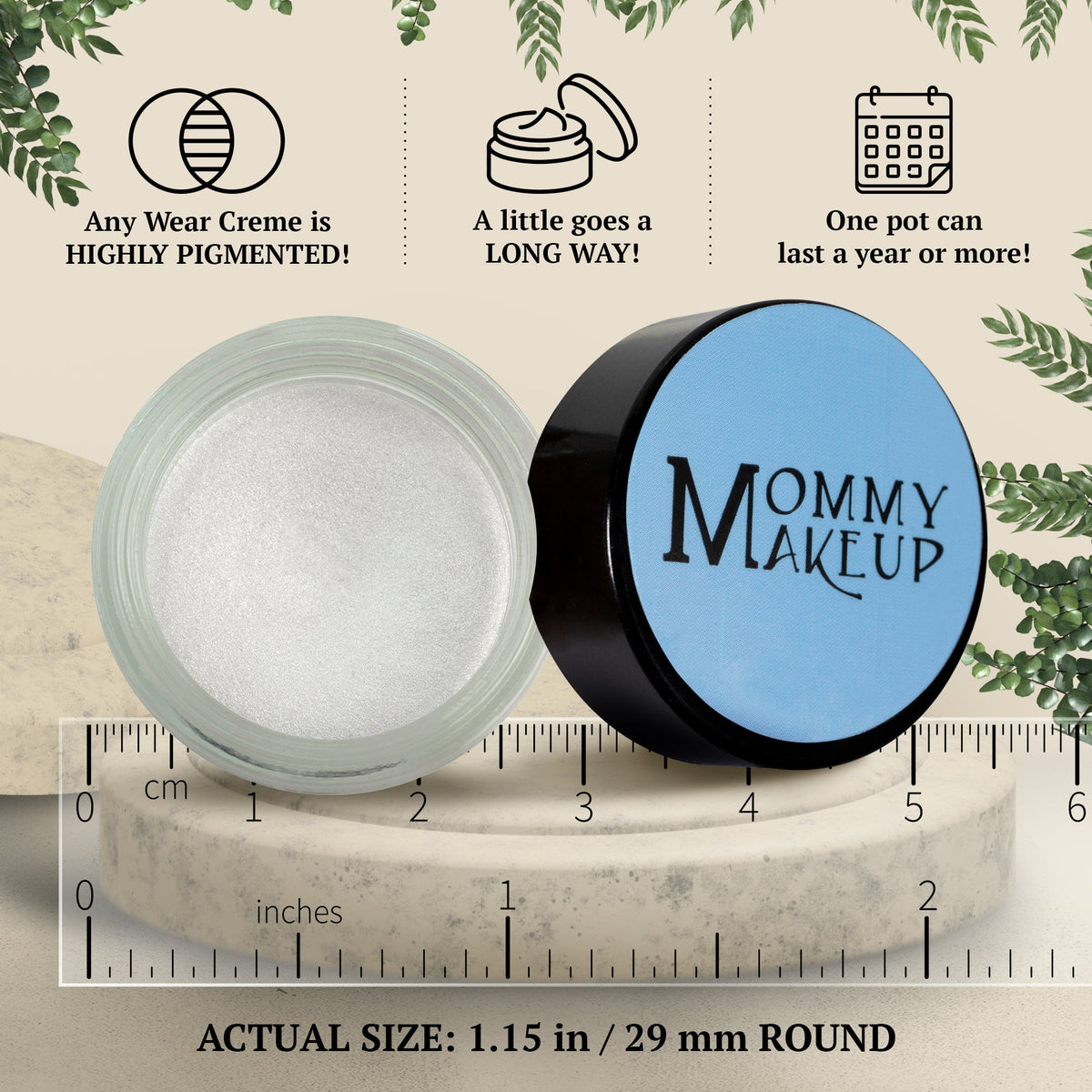 Snowflake Any Wear Creme - A Waterproof Multi-tasking creme to powder product for eyes, cheeks & lips. Can be worn anywhere - Snipetell