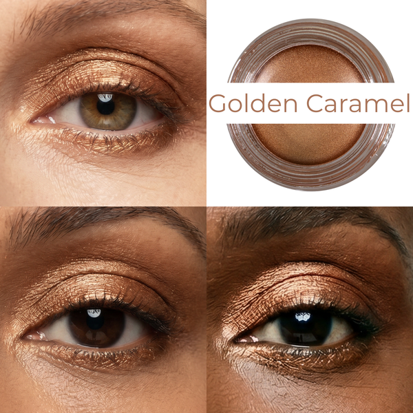 Golden Caramel Any Wear Creme - A Waterproof Multi-tasking creme to powder product for eyes, cheeks & lips. Can be worn anywhere - Snipetell