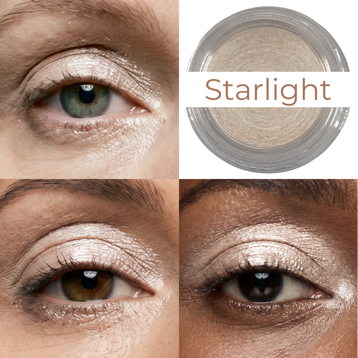 Starlight Any Wear Creme - A Waterproof Multi-tasking creme to powder product for eyes, cheeks & lips. Can be worn anywhere - Snipetell