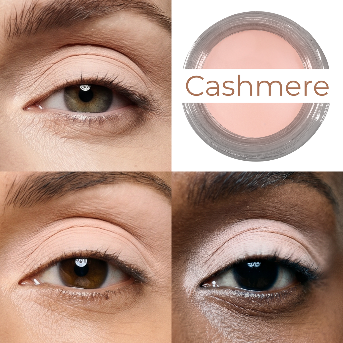 Cashmere Any Wear Creme - A Waterproof Multi-tasking creme to powder product for eyes, cheeks & lips. Can be worn anywhere - Snipetell