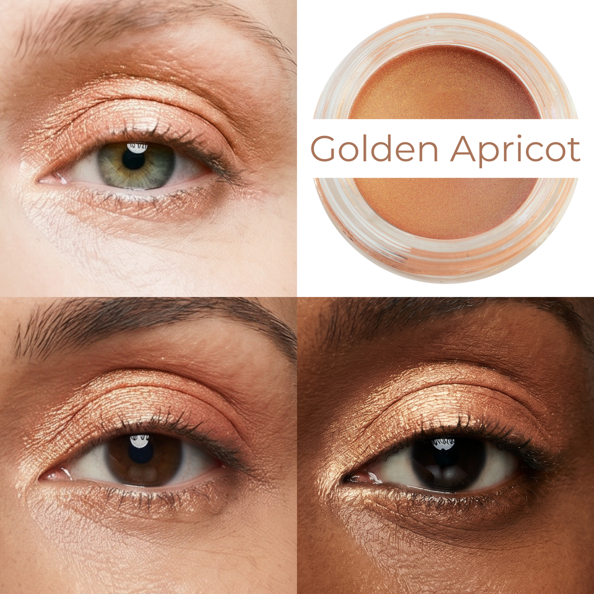 Golden Apricot Any Wear Creme - A Waterproof Multi-tasking creme to powder product for eyes, cheeks & lips. Can be worn anywhere - Snipetell