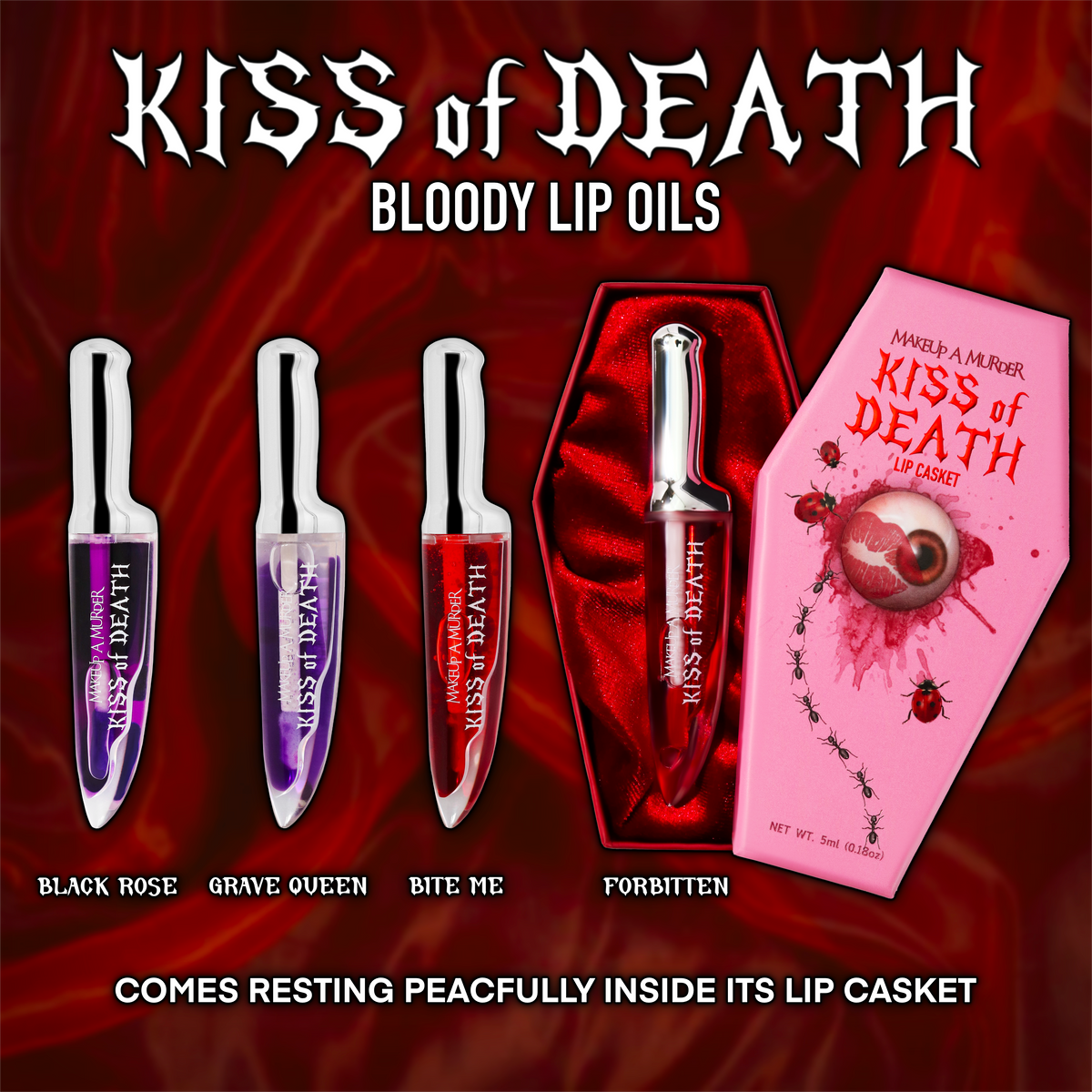KISS of DEATH Bloody Lip Oils - Snipetell