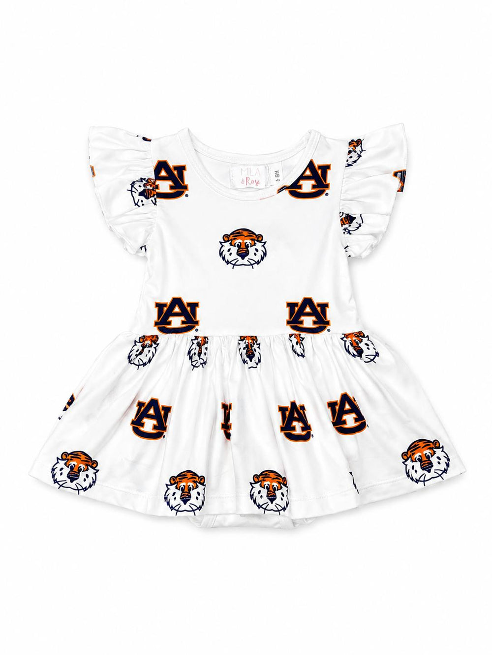 Auburn White Aubie S/S Flutter Twirl Bodysuit