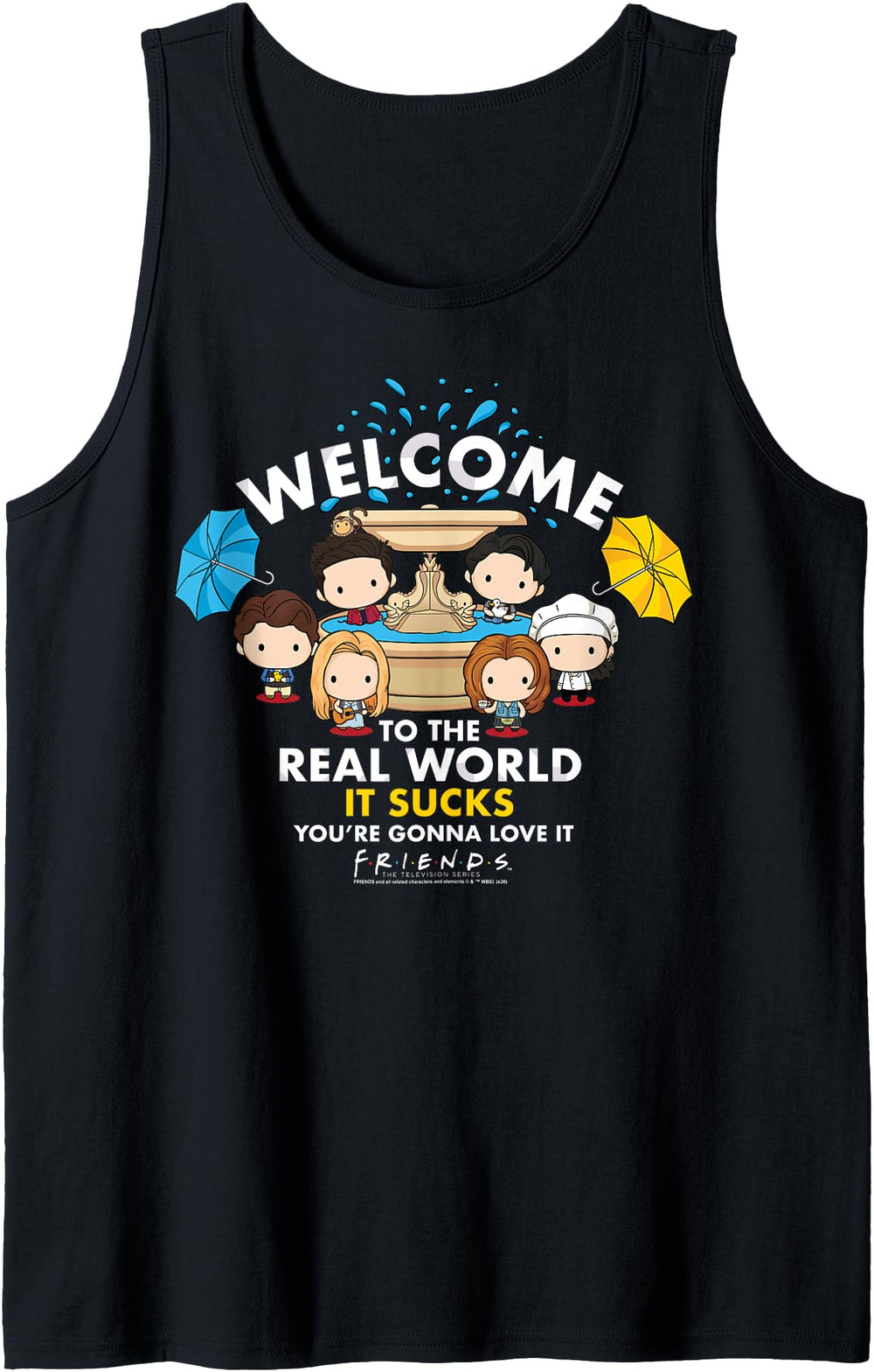 Friends Chibi Welcome To Real Sweatshirt - Novelty Apparel for Adults