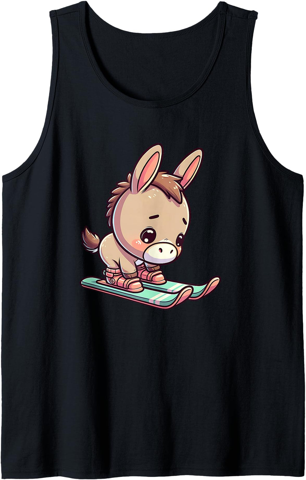 Original Adorable Ski Donkey Chibi Snow Hoodie - Unique Graphic for Adults
