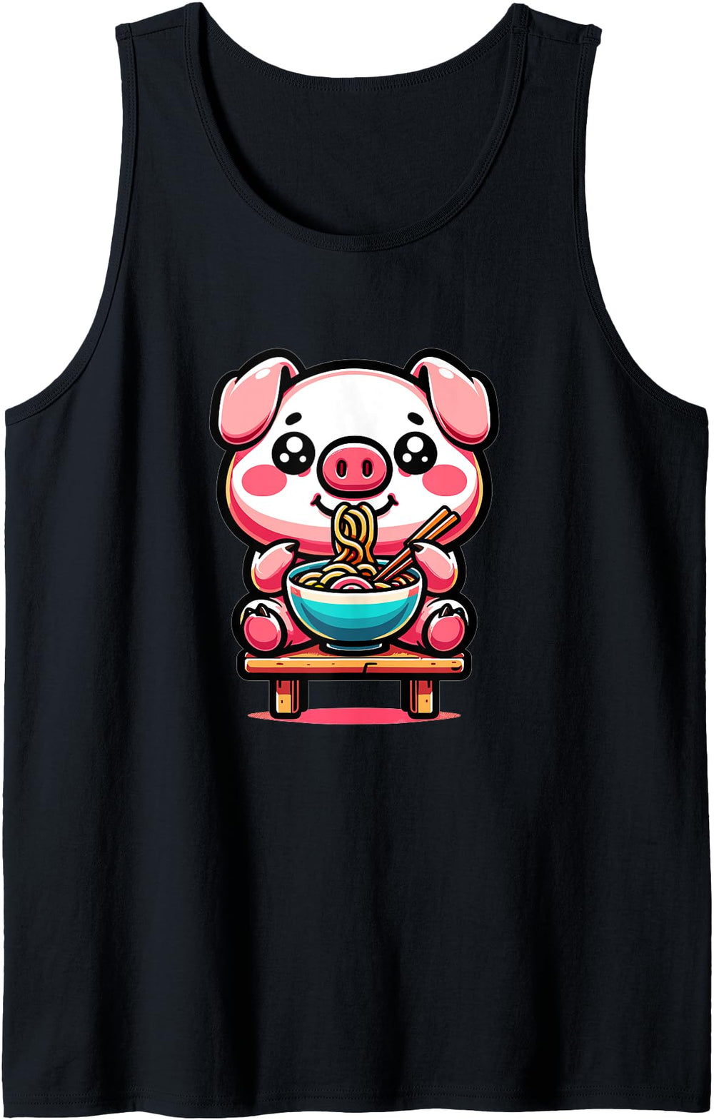 Handcrafted Japanese Kawaii Chibi Pig Hoodie - Custom Art Print Men Women