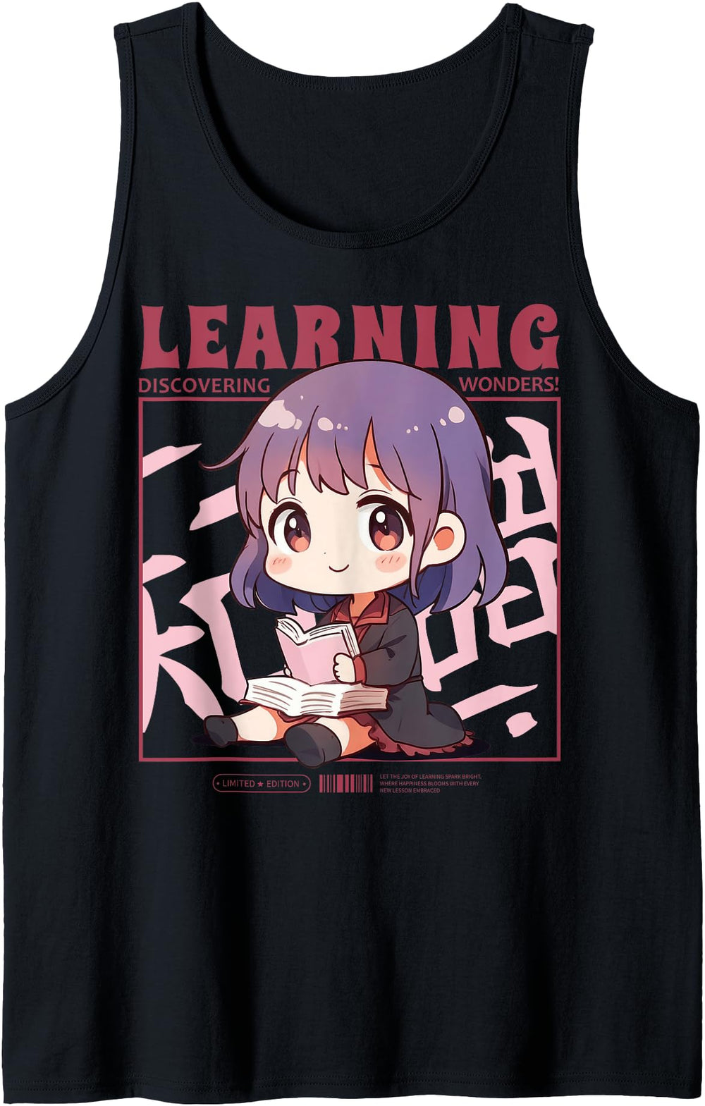 Learning Discovering Wonders Chibi T-Shirt - Unique Graphic for Adults