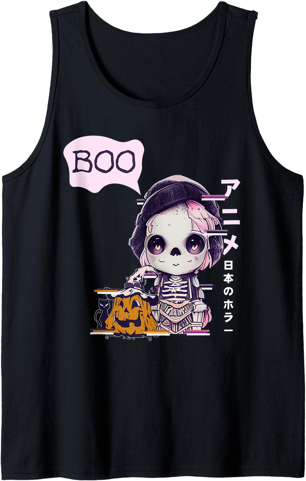Skeleton Chibi Pumpkin Japanese Sweatshirt - Fun Novelty Design for Adults
