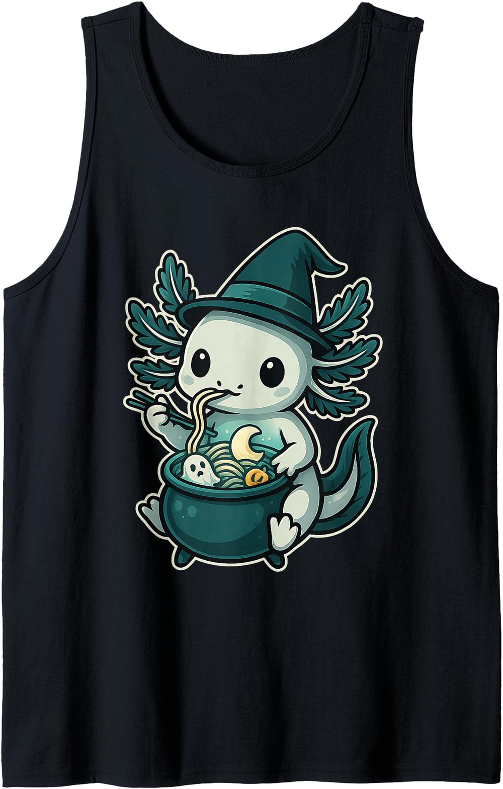 Witchy Axolotl Ramen Cauldron Sweatshirt - Fun Novelty Design Unisex