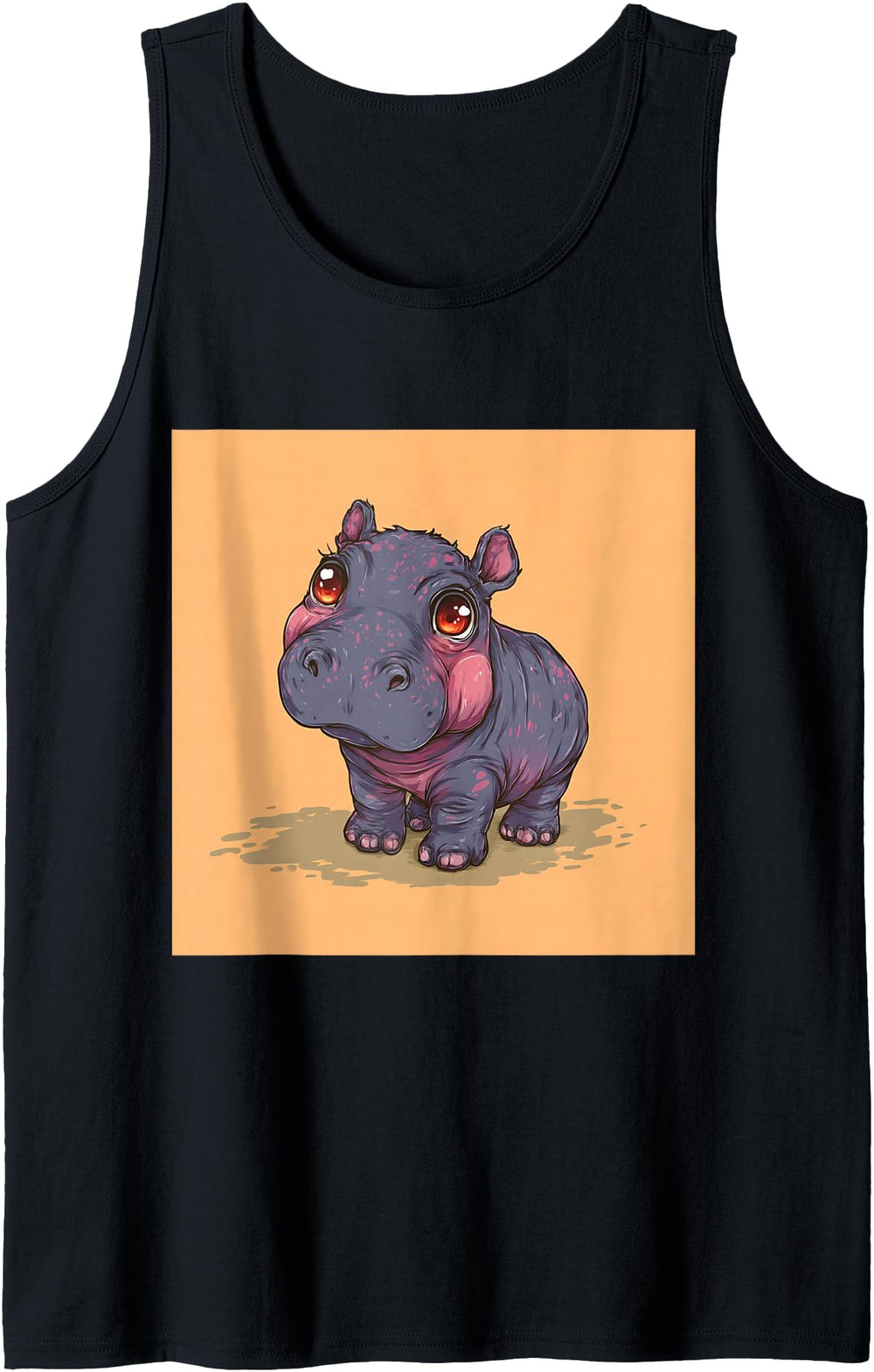 Original Cartoon Hippo Chibi Hippo T-Shirt - Custom Art Print for Adults
