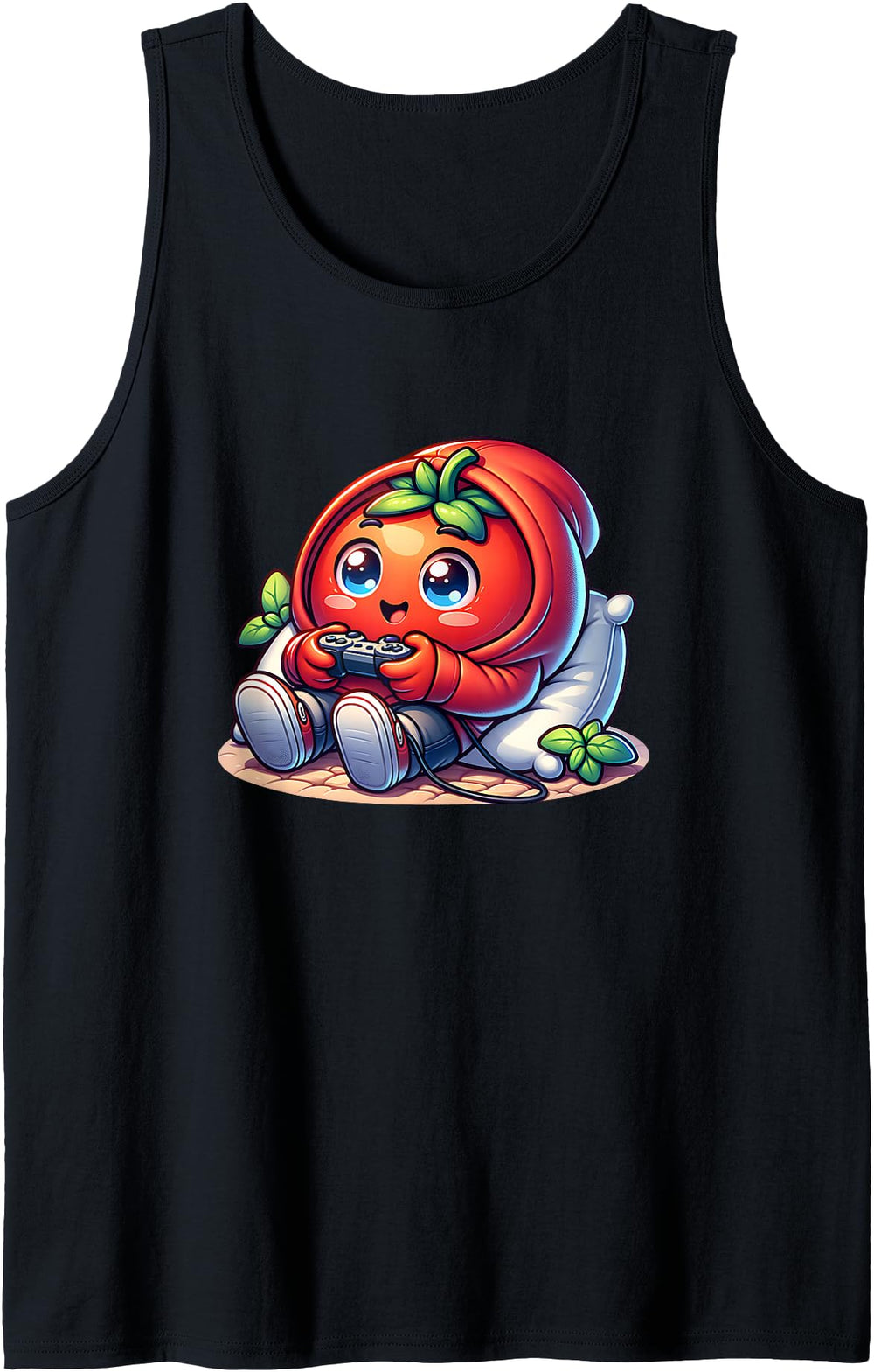 Kawaii Tomato Gamer Controller Chibi Sweatshirt - Graphic Print for Adults